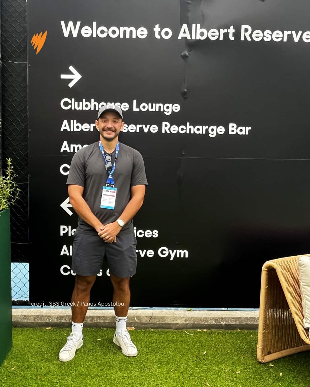 Christos Tsilimigras at Melbourne's Albert Reserve Public Tennis Courts / SBS Greek: Panos Apostolou