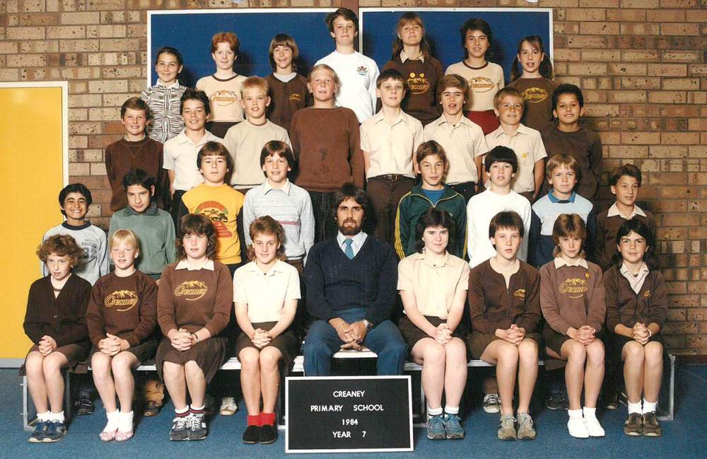 Teacher Ken Wyatt and the class of 1984 at Creaney Primary School. Teacher Ken Wyatt and the class of 1984 at Creaney Primary School.