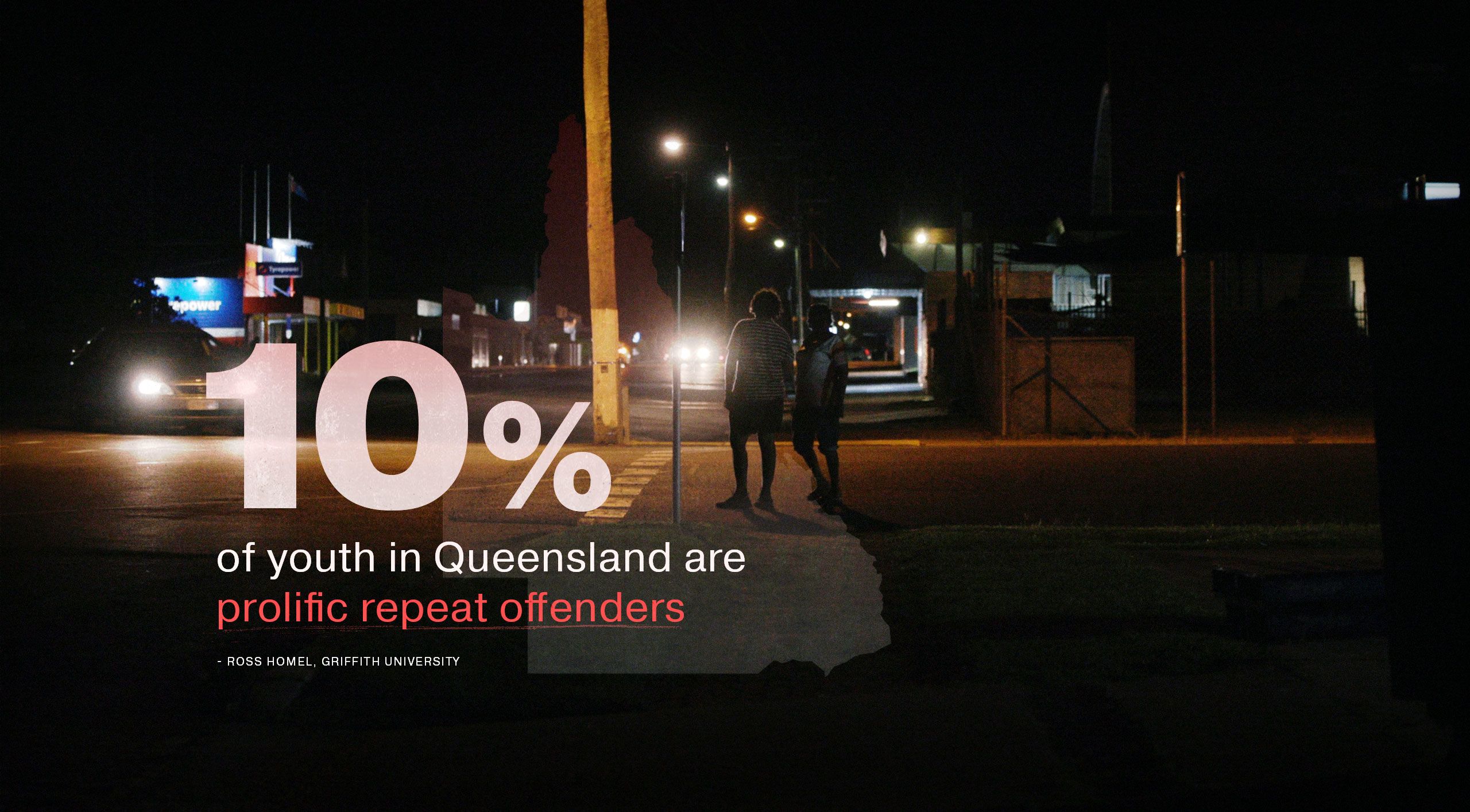 Statistics reading: 10% of youth in Queensland are prolific repeat reoffenders - according to Ross Homel from Griffith University