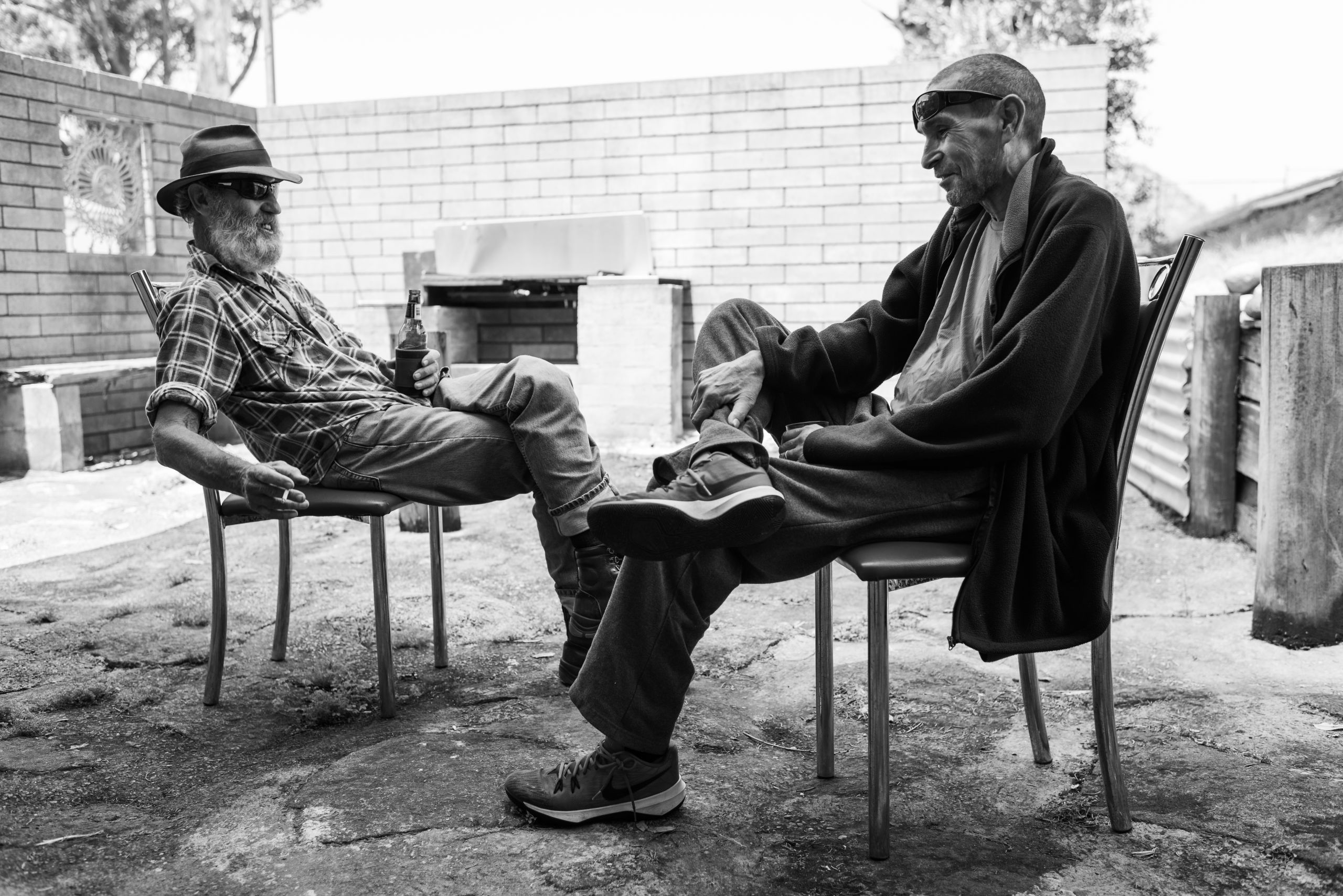 Stephen "Rainbow" Hutchison visits. He is one of Glen's closest friends in the Tilba community, which Merryn often referred to as "our Tilba family". 13 January 2019. Yuin Country (Central Tilba, NSW).
