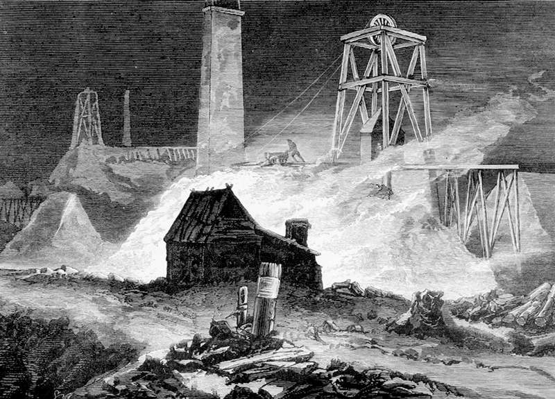 Calcining quartz at the north cross reef, Stawell.Artist: Samuel Calvert 1828-1913 (State Library Victoria) Calcining quartz at the north cross reef, Stawell.Artist: Samuel Calvert 1828-1913 (State Library Victoria)