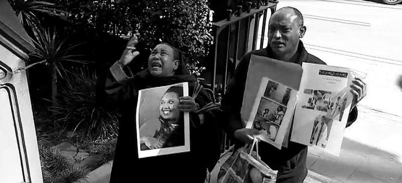 Eshete and Tsegaye outside the Supreme Court of NSW. (AAP Image\/Joel Carrett) Eshete and Tsegaye outside the Supreme Court of NSW. (AAP Image\/Joel Carrett)