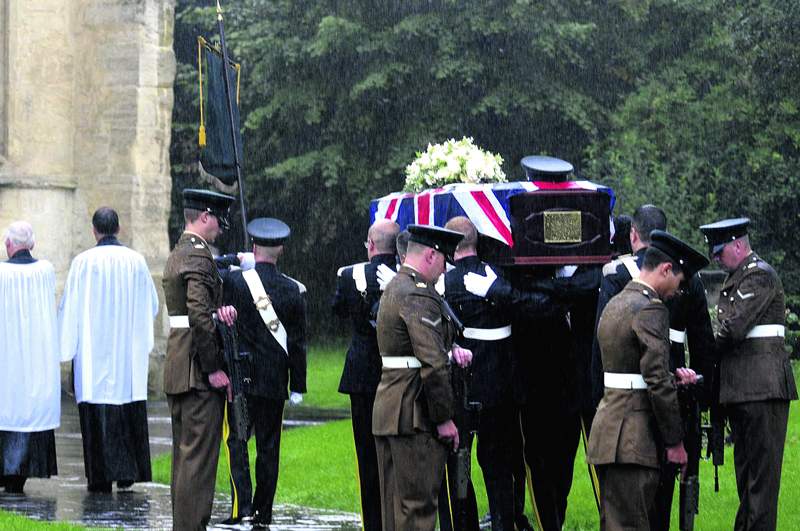 The funeral of James Dunsby in August 2013.