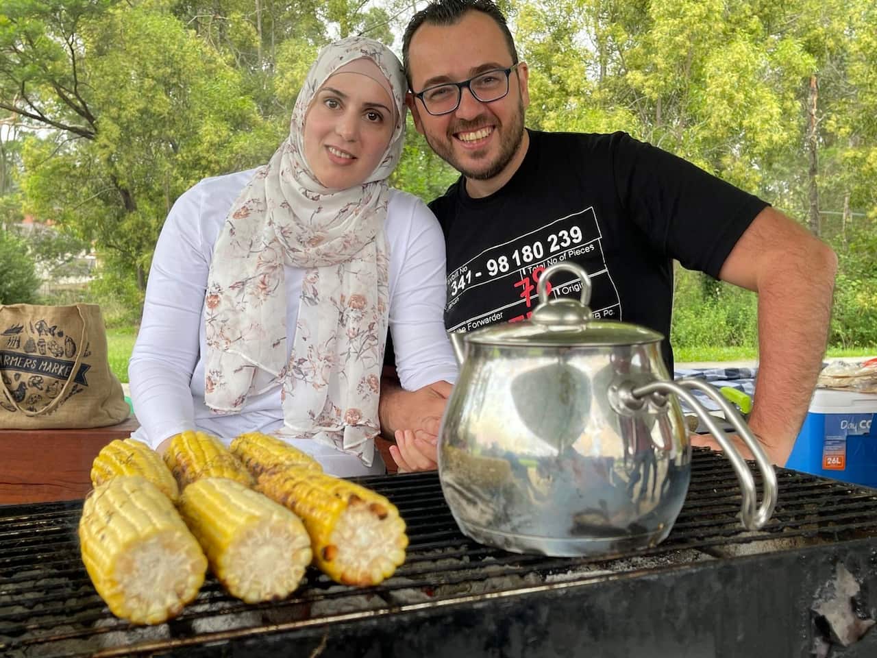 Mohammad Khder with his wife.JPG