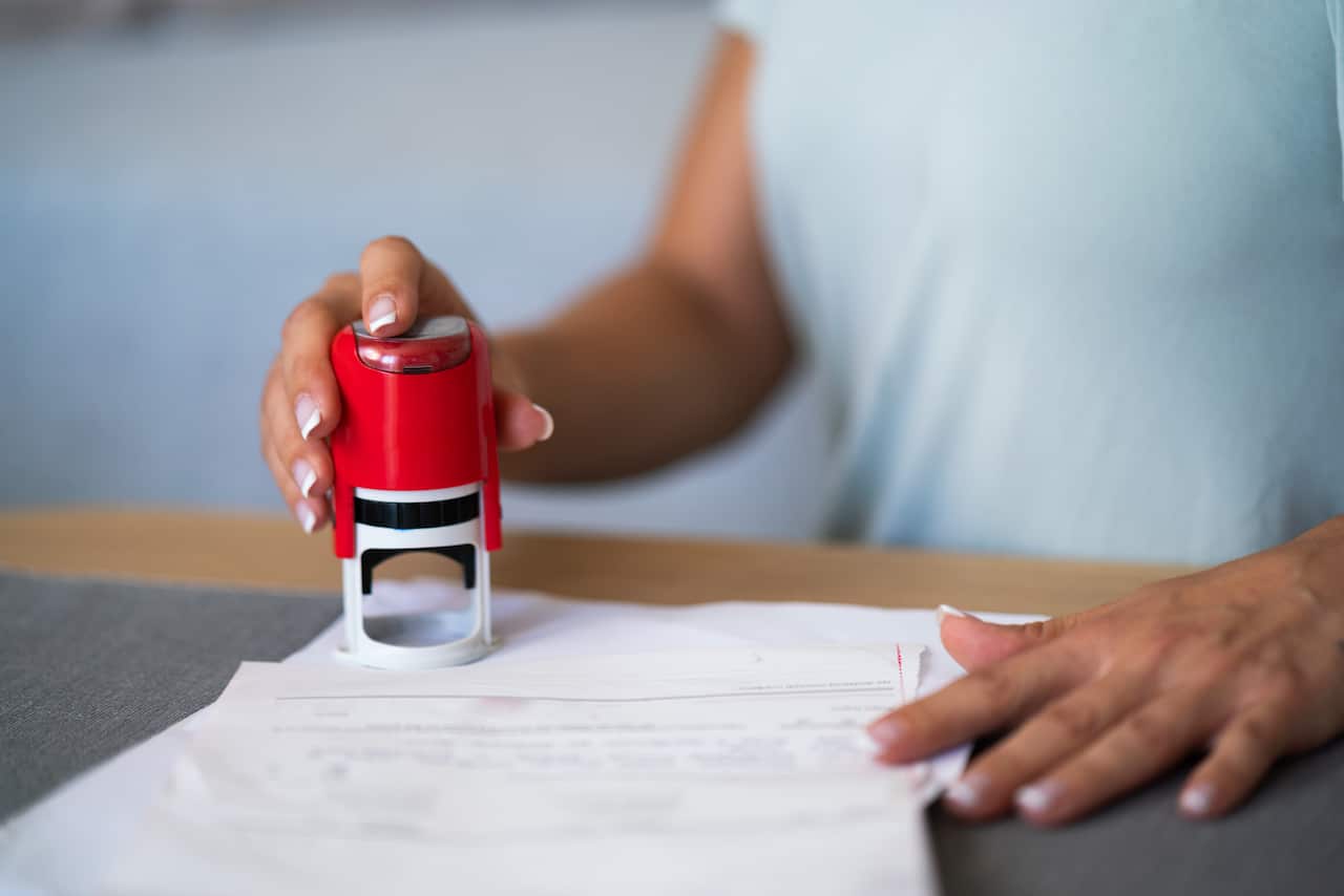 stamping a document