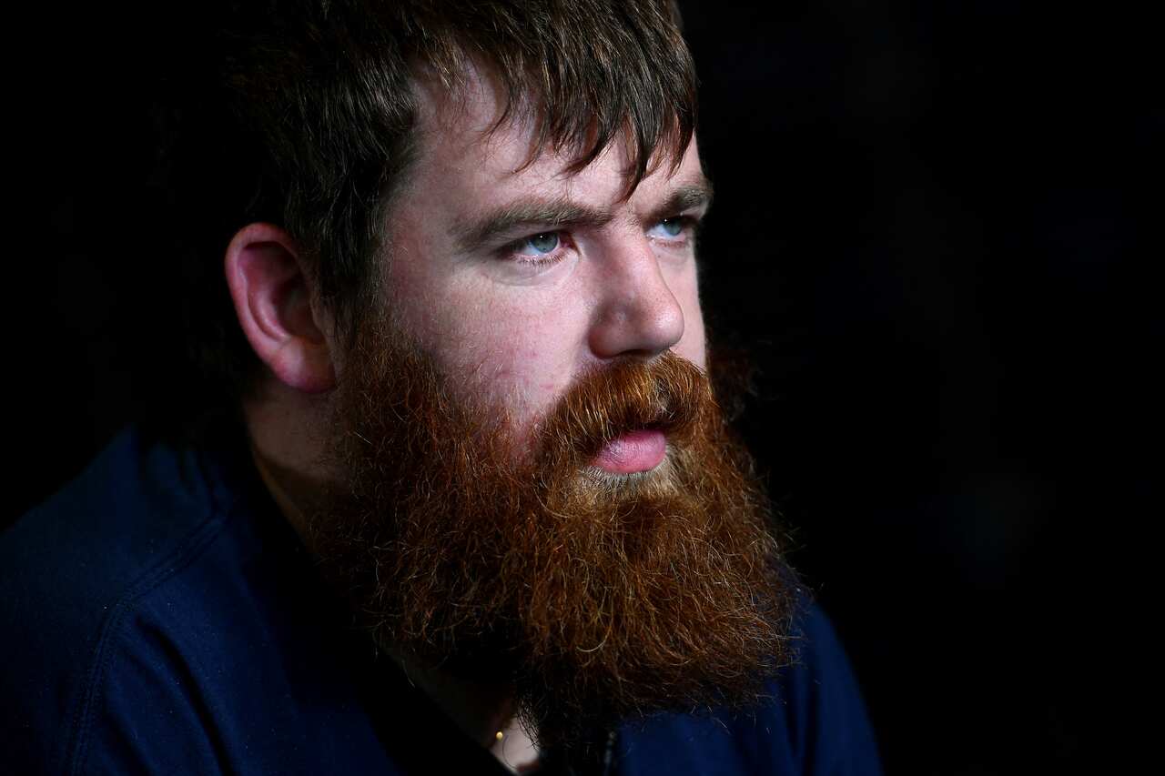 Actor Scott Price during a break in rehearsals with the Back to Back theatre company in Geelong.