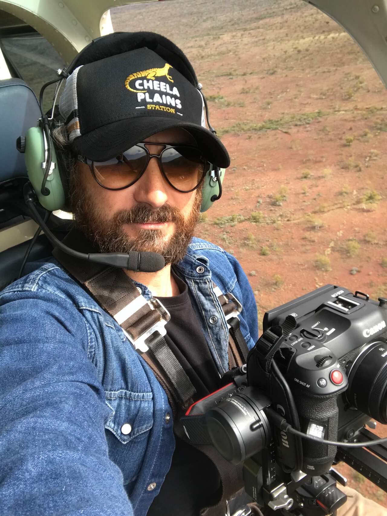 Alessandro Bianchetti during an aerial photo shoot