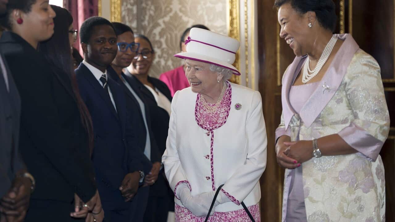 Queen Elizabeth II and the Commonwealth General Secretary Patricia Scotland