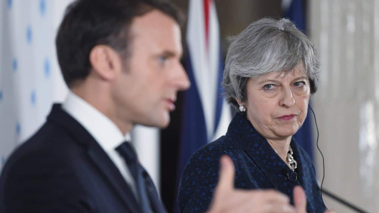 British Prime Minister Theresa May and French President Emmanuel Macron.