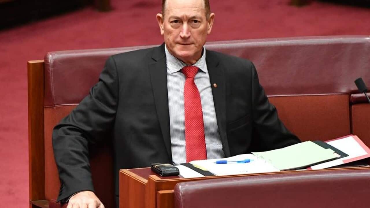 Independent Senator Fraser Anning during Senate Question Time