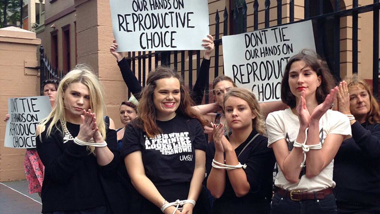 Protesters gather outside NSW Parliament