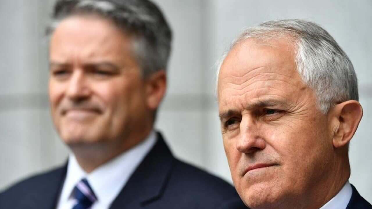 A file image of Senator Mathias Cormann and PM Malcolm Turnbull.