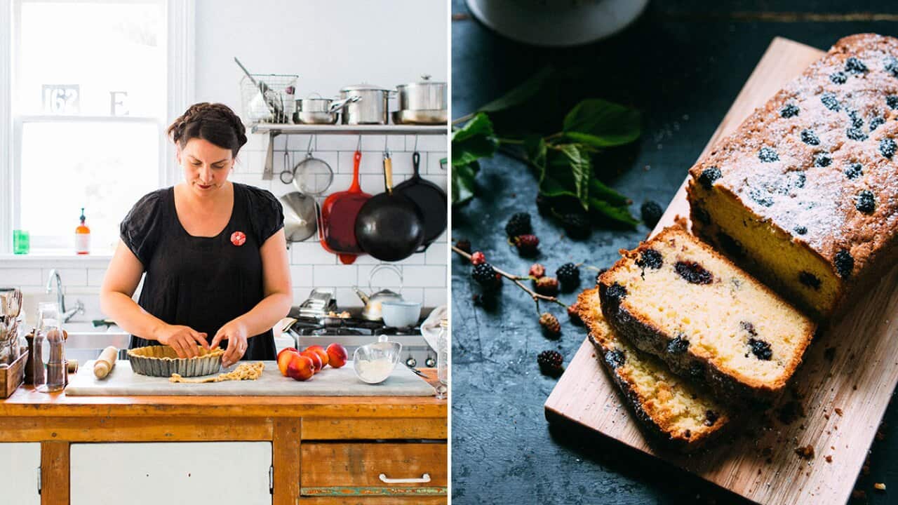 Michelle Crawford and Mulberry tea cake