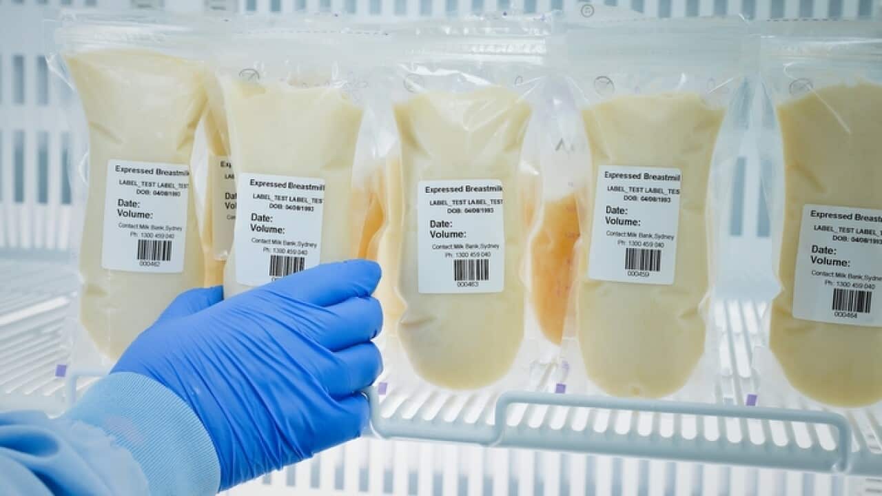 Breast milk is stored for distribution
