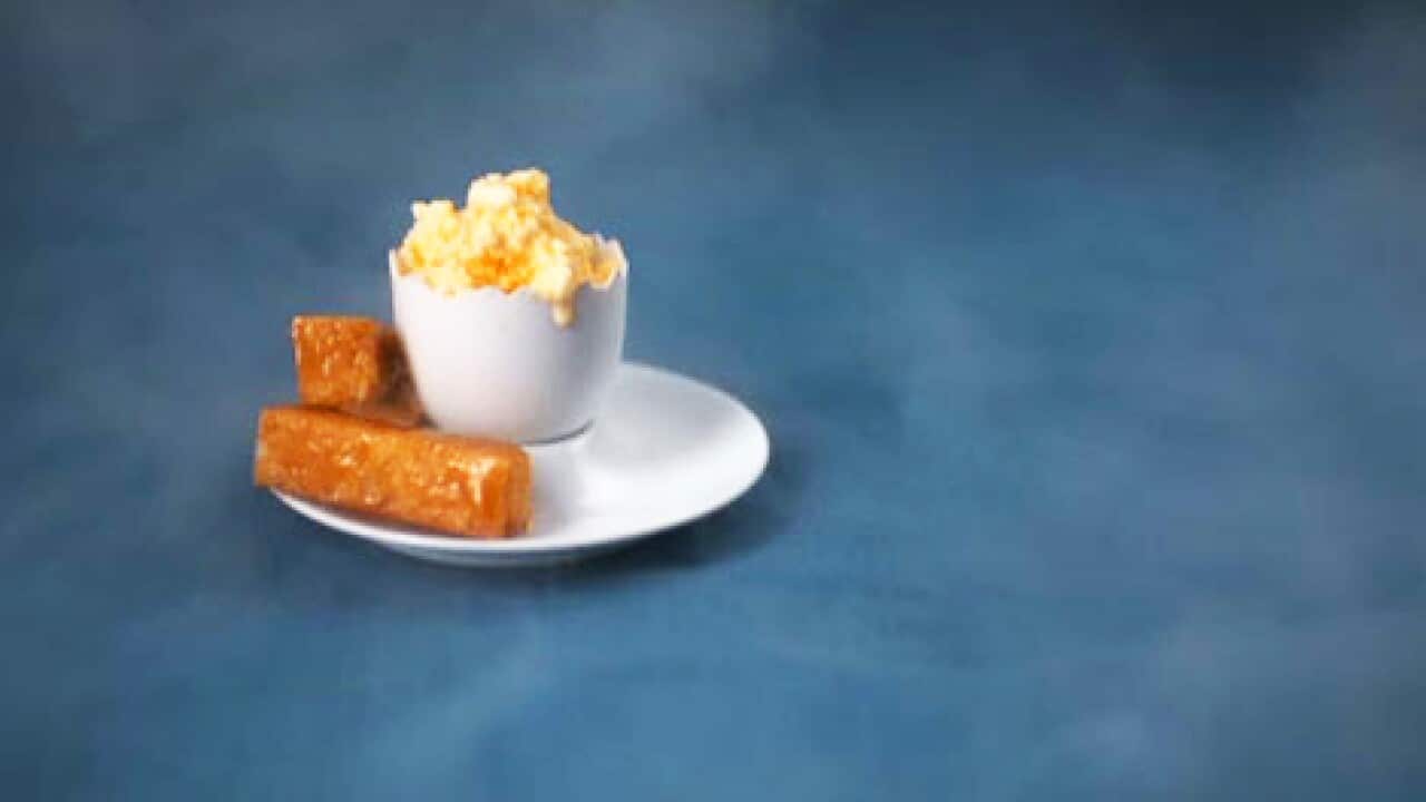 Heston Blumenthal's bacon and egg icecream SBS Food