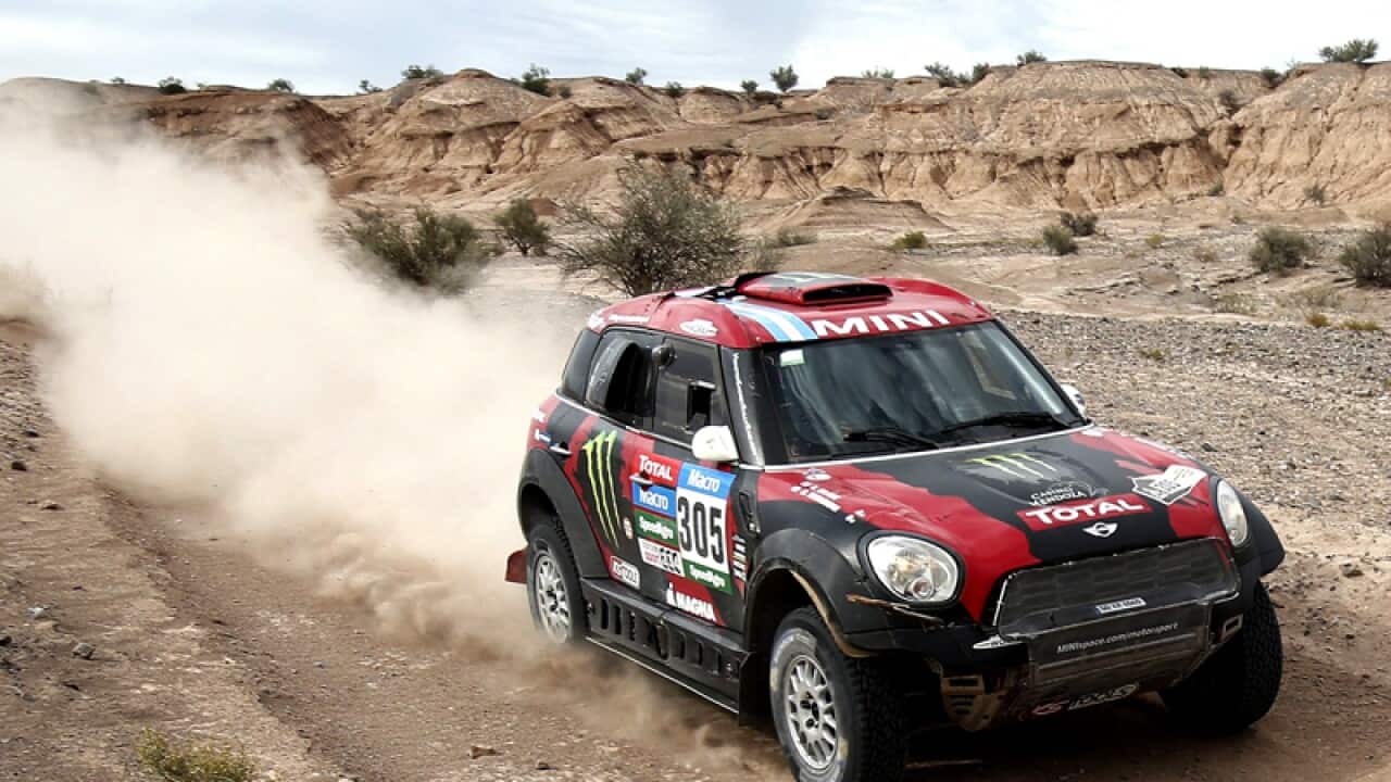 Orlando Terranova during the third stage of the Dakar Rally