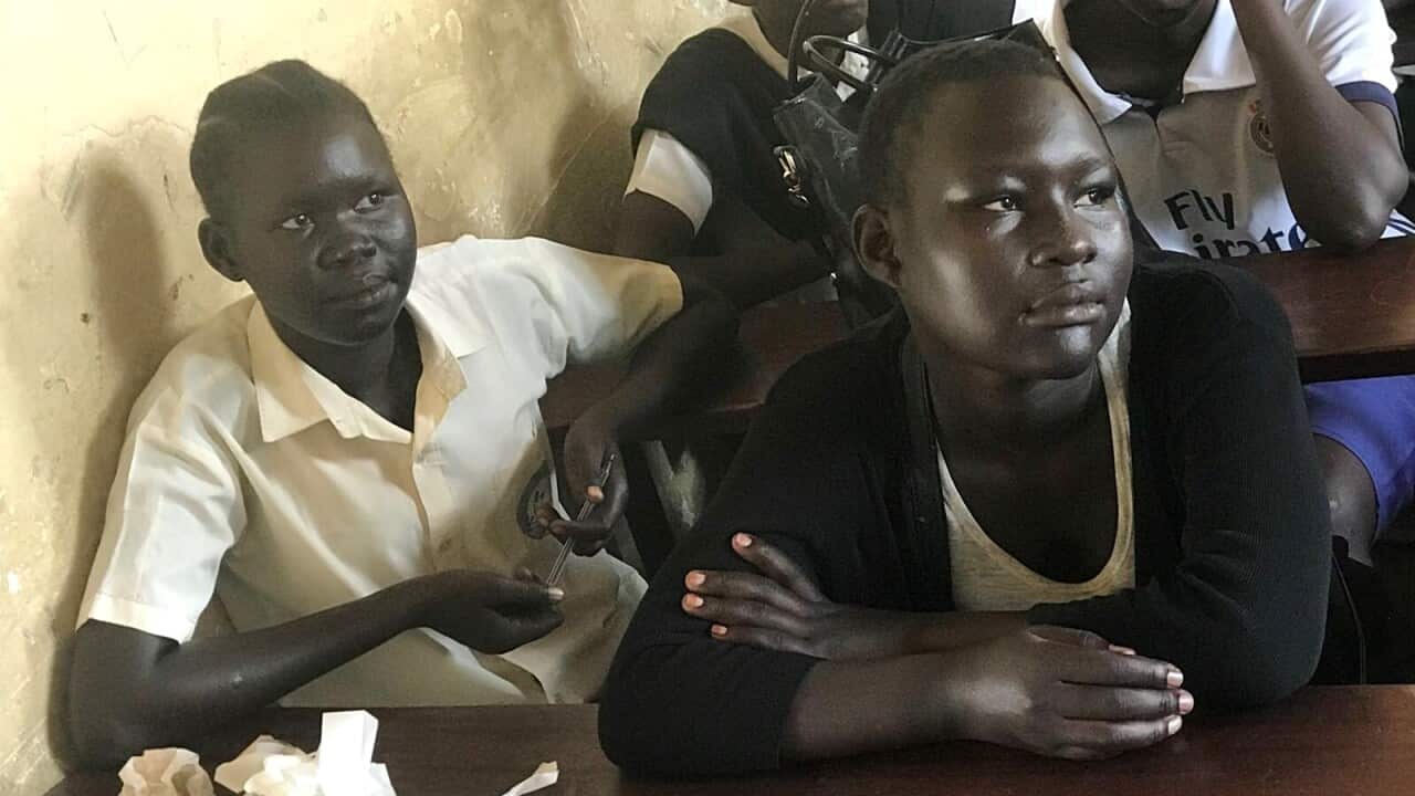 South Sudanese girls at school