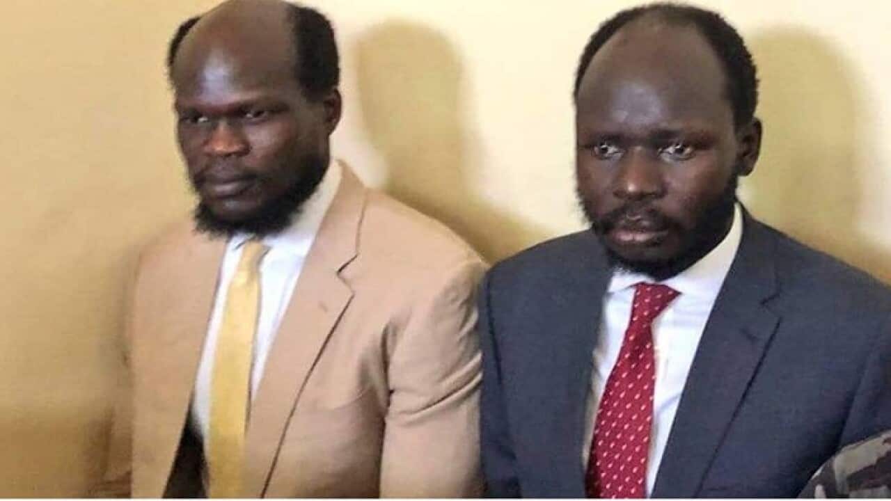 From Left Karbino Wol and Peter Biar and during the first day of court appearance