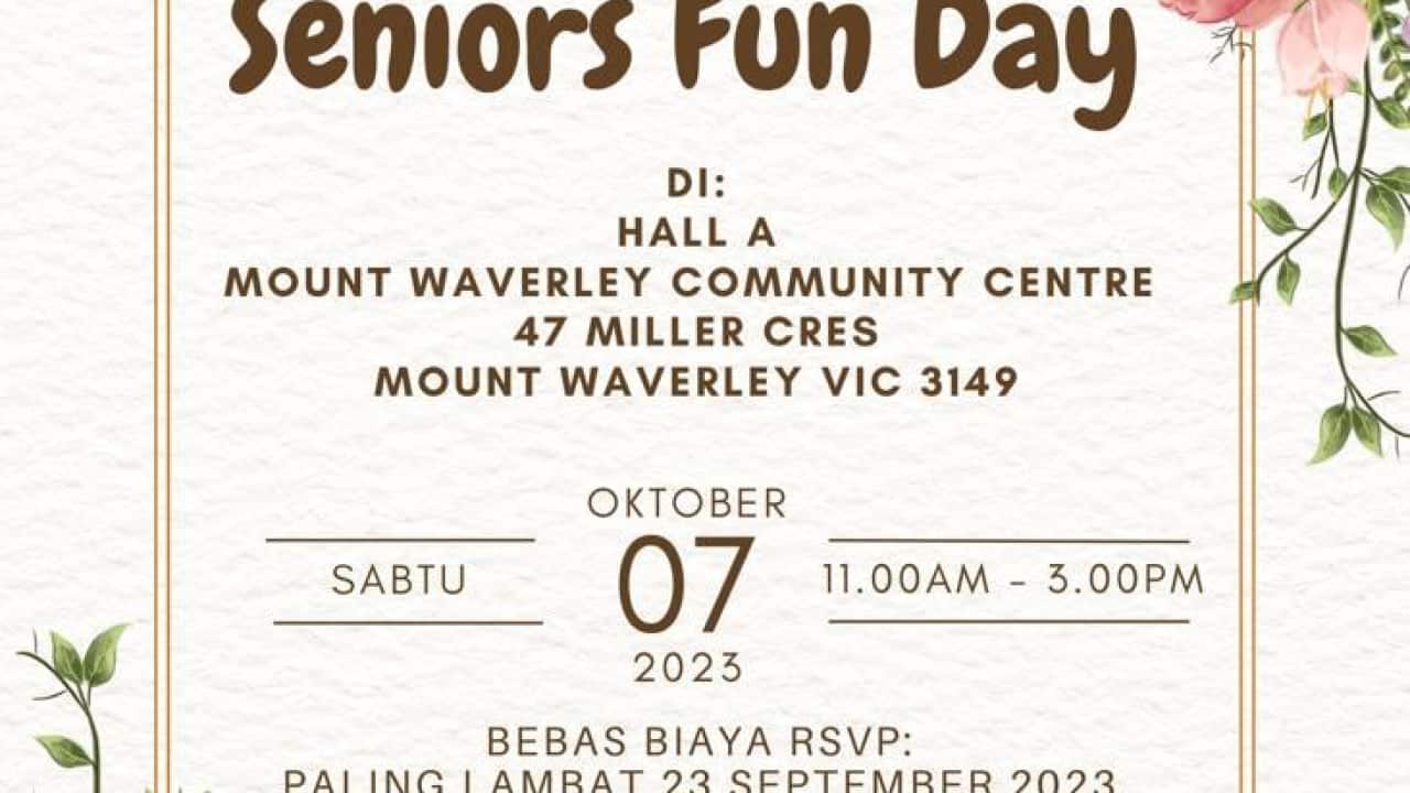 Official flyer of Seniors Fun Day IKAWIRIA, Melbourne, 07 Oct 2023. (Supplied).