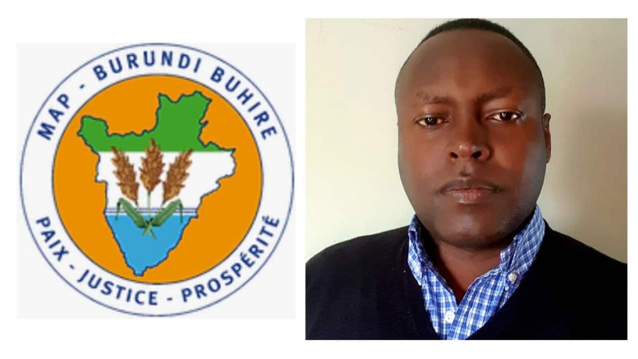 on the left: MAP- Burundi Buhire's logo and on the right is the leader of MAP- Burundi Buhire Emery Pacifique IGIRANEZA.