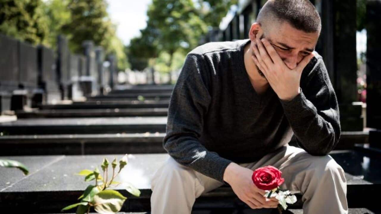 Grieving man
