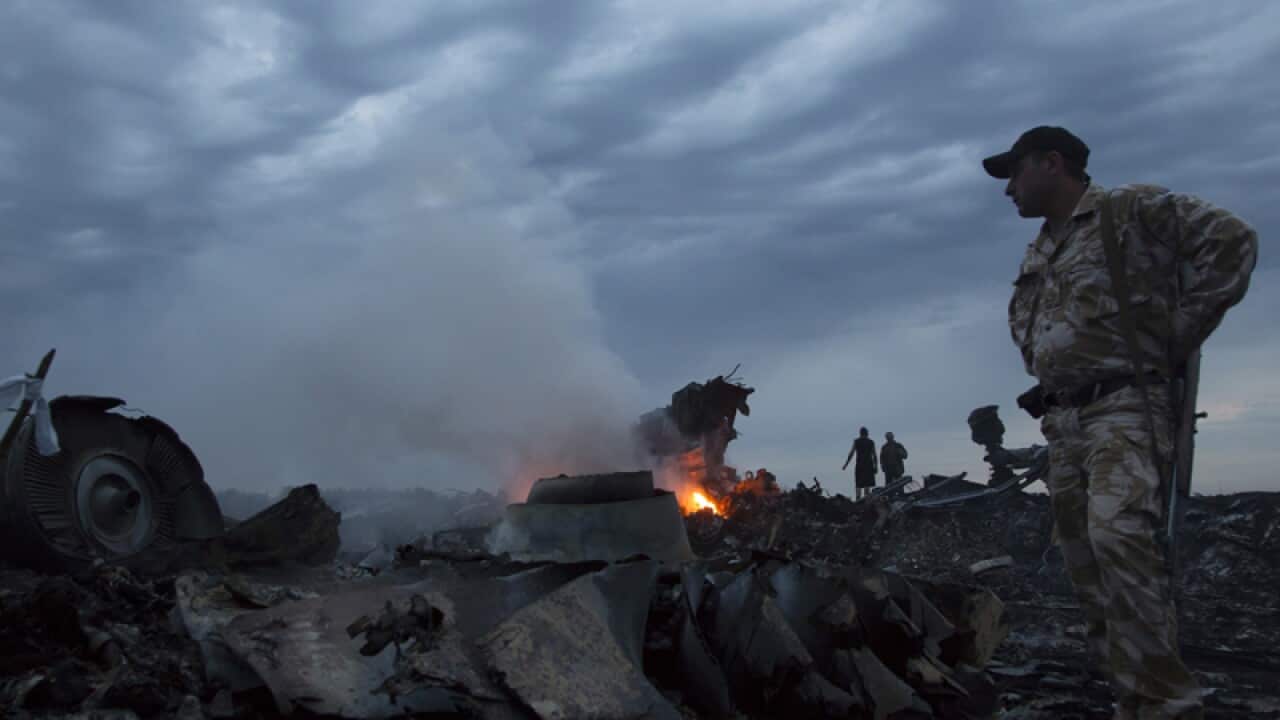 Debris from plane shot down over the Ukraine.