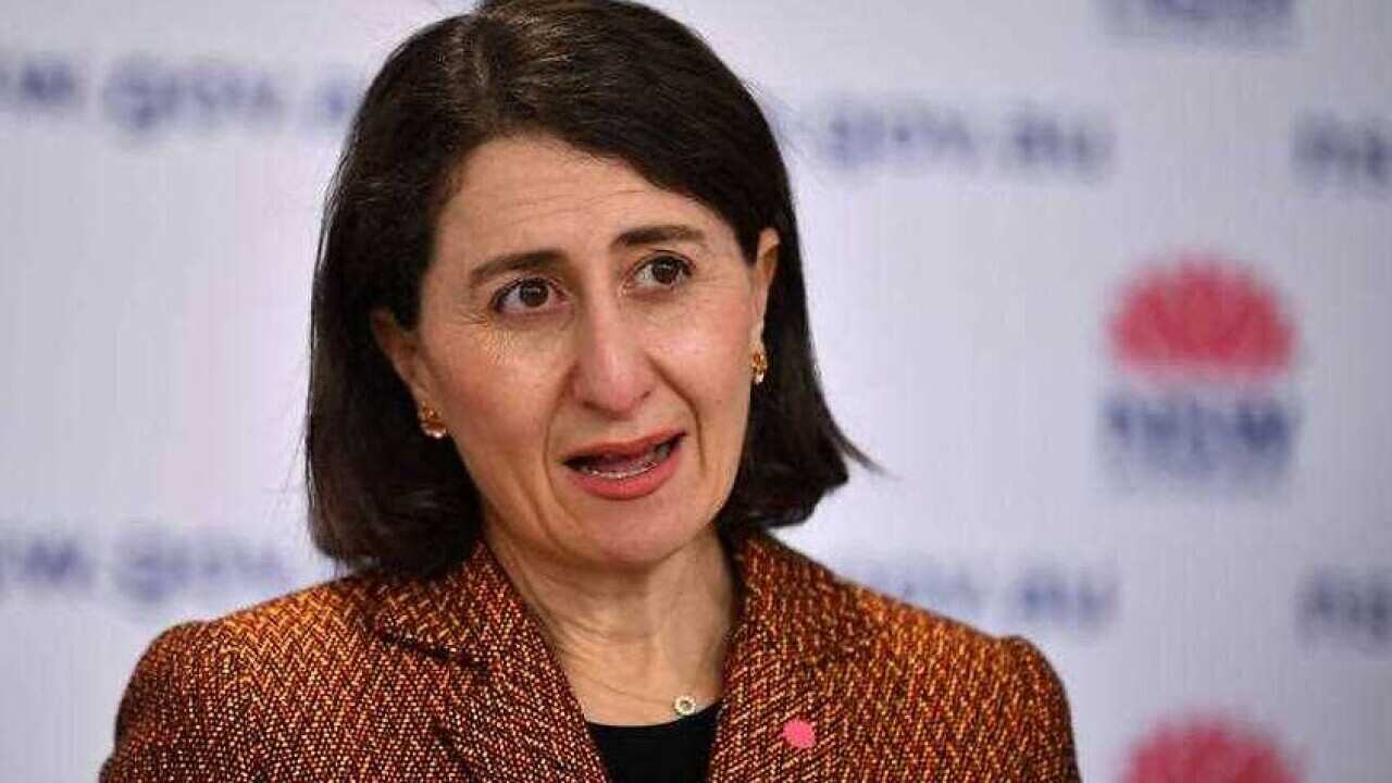 NSW Premier Gladys Berejiklian speaks to the media during a press conference in Sydney.