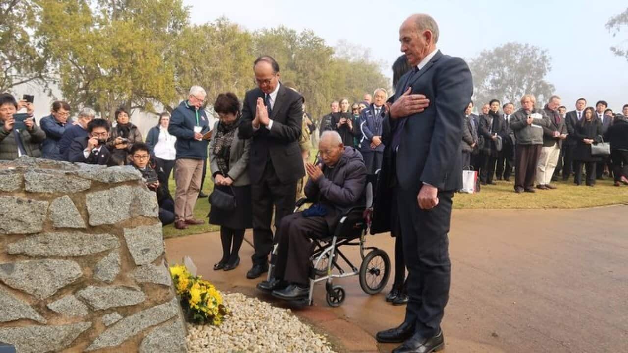 The last living Japanese soldier involved in the 1944 Cowra Breakout, Teruo Murakami, (wheelchair) attends the anniversary in Cowra.