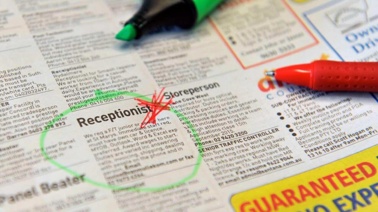 Employment advertising in a newspaper in Sydney