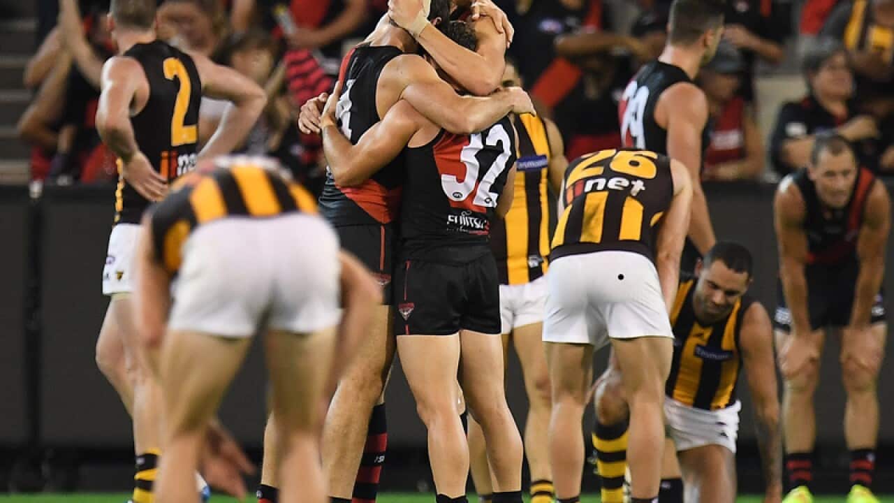 Bombers players react