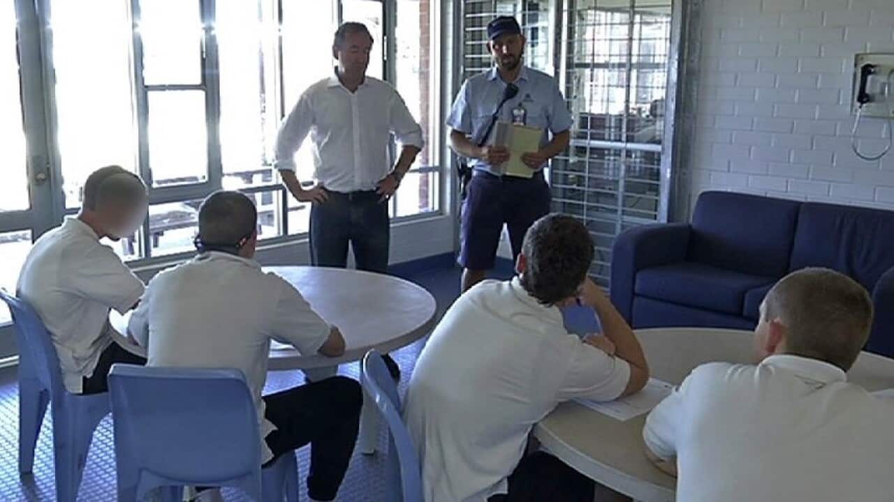 Corrective Services Minister Joe Francis talking to detainees at Banksia Hill Juvenile Detention Centre - Ryan Emery-1.jpg