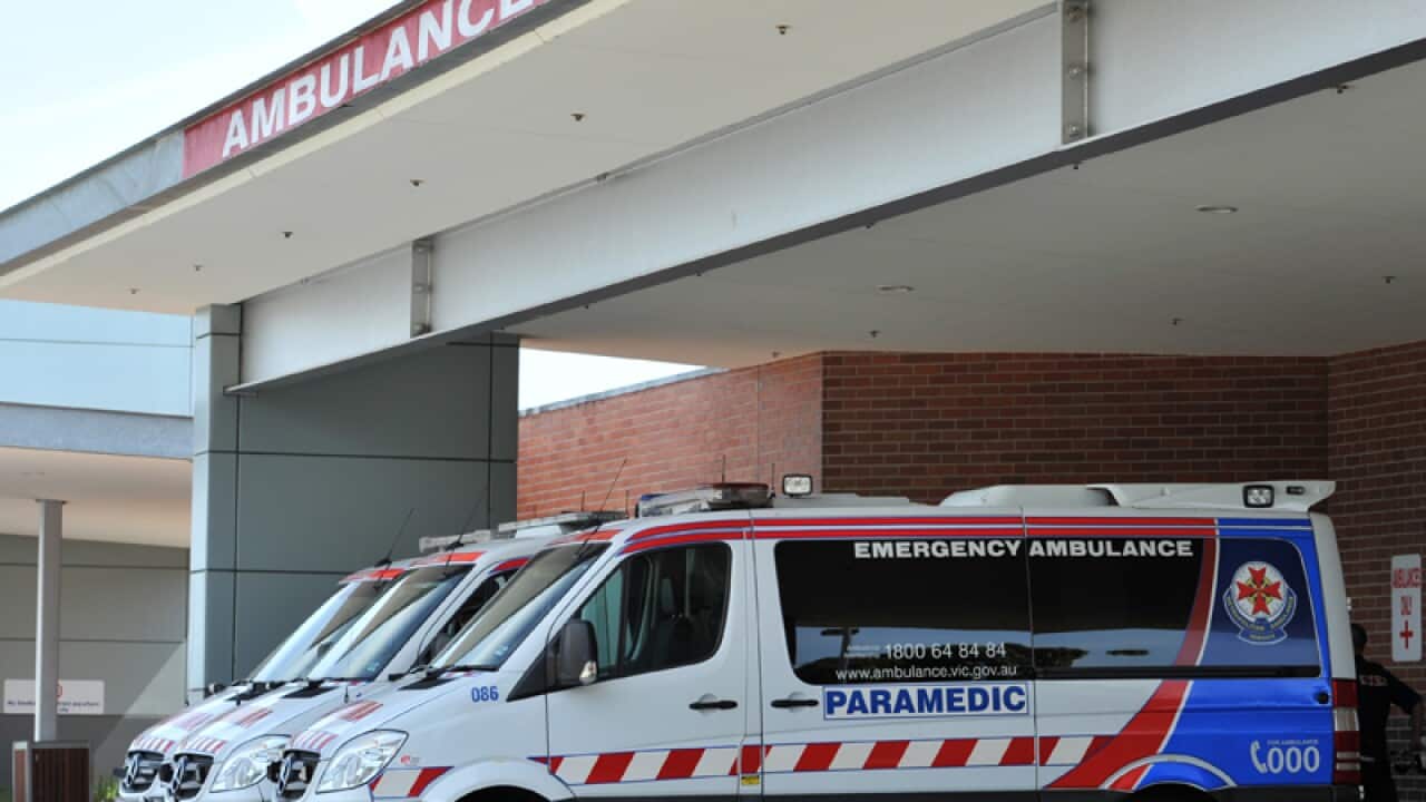 Ambulance at the emergency department of Casey Hospital in Melbourne