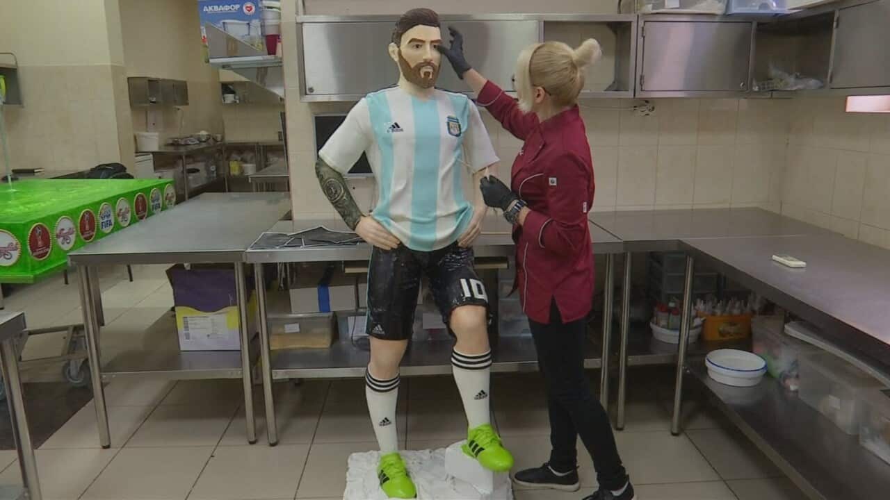 A life-size chocolate sculpture has been crafted to celebrate the football star's birthday.