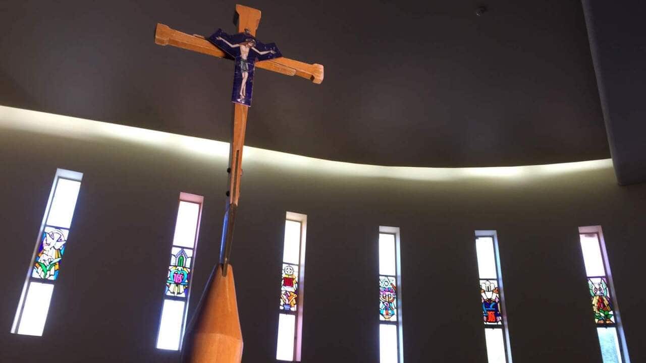 A cross in a chapel