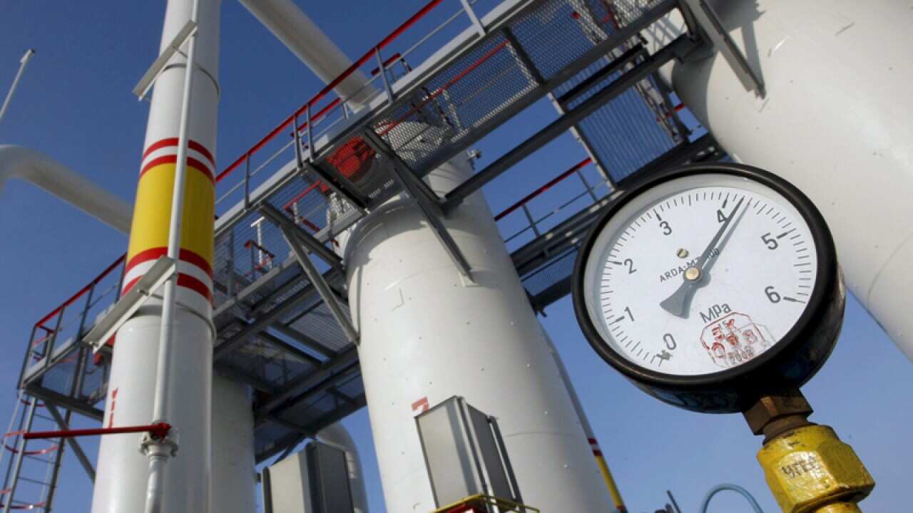 A gas pressure-gauge gas-compressor in Kiev, Ukraine