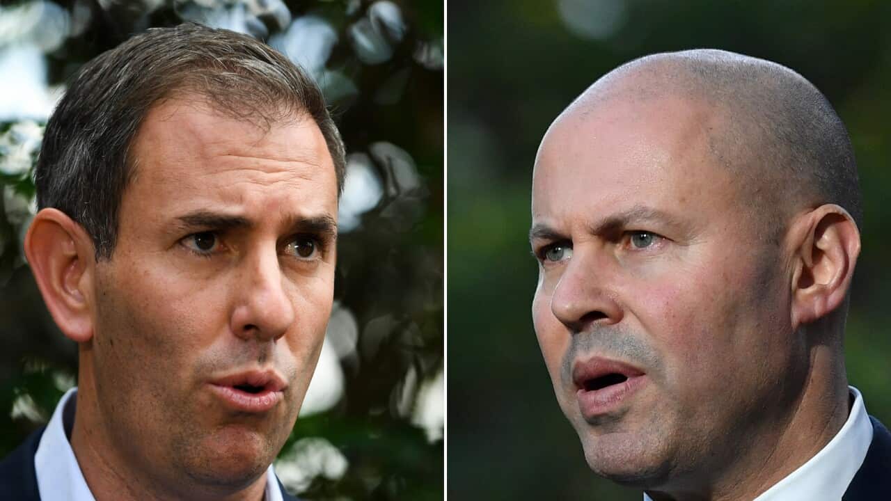 A combined image shows (left) Shadow Treasurer Jim Chalmers and (right) Treasurer Josh Frydenberg (AAP)