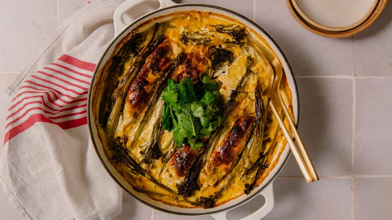 Salmon in coconut milk