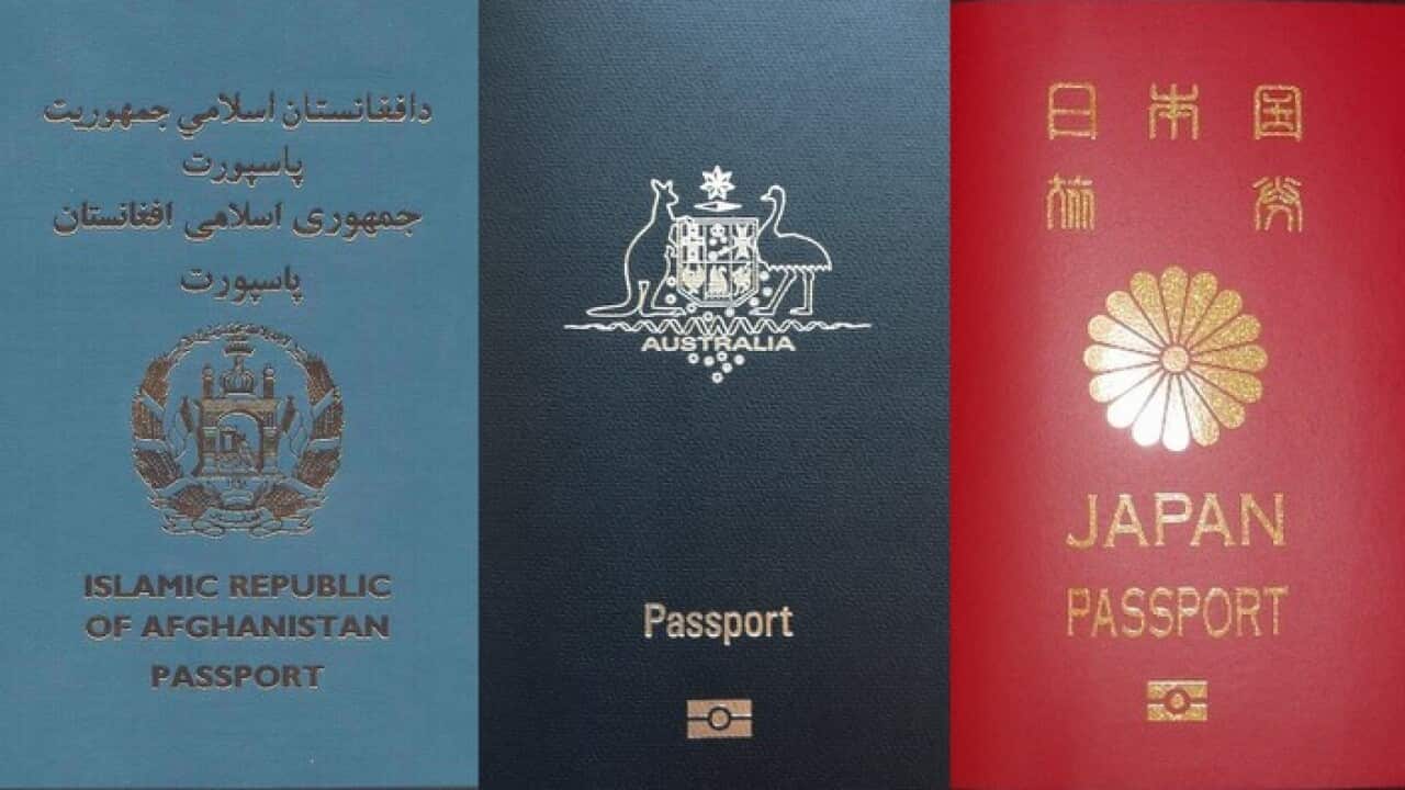 Japanese, Australian and Afghan Passports