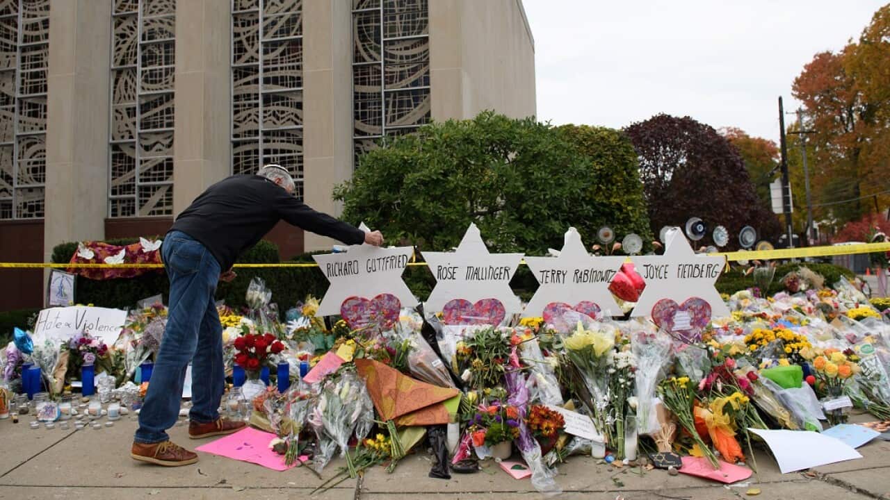 The memorial outside the Tree of Life Synagogue as suspected shooter Robert Bowers is indicted.