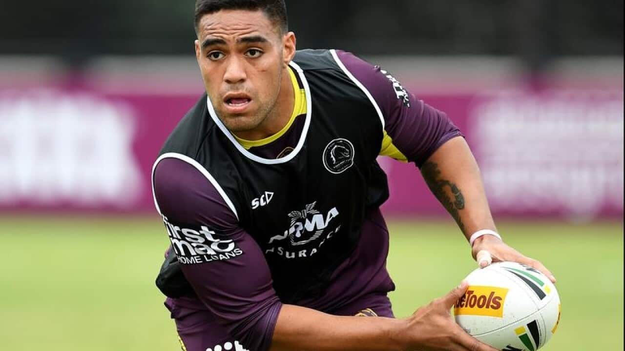 Broncos player Joe Ofahengaue