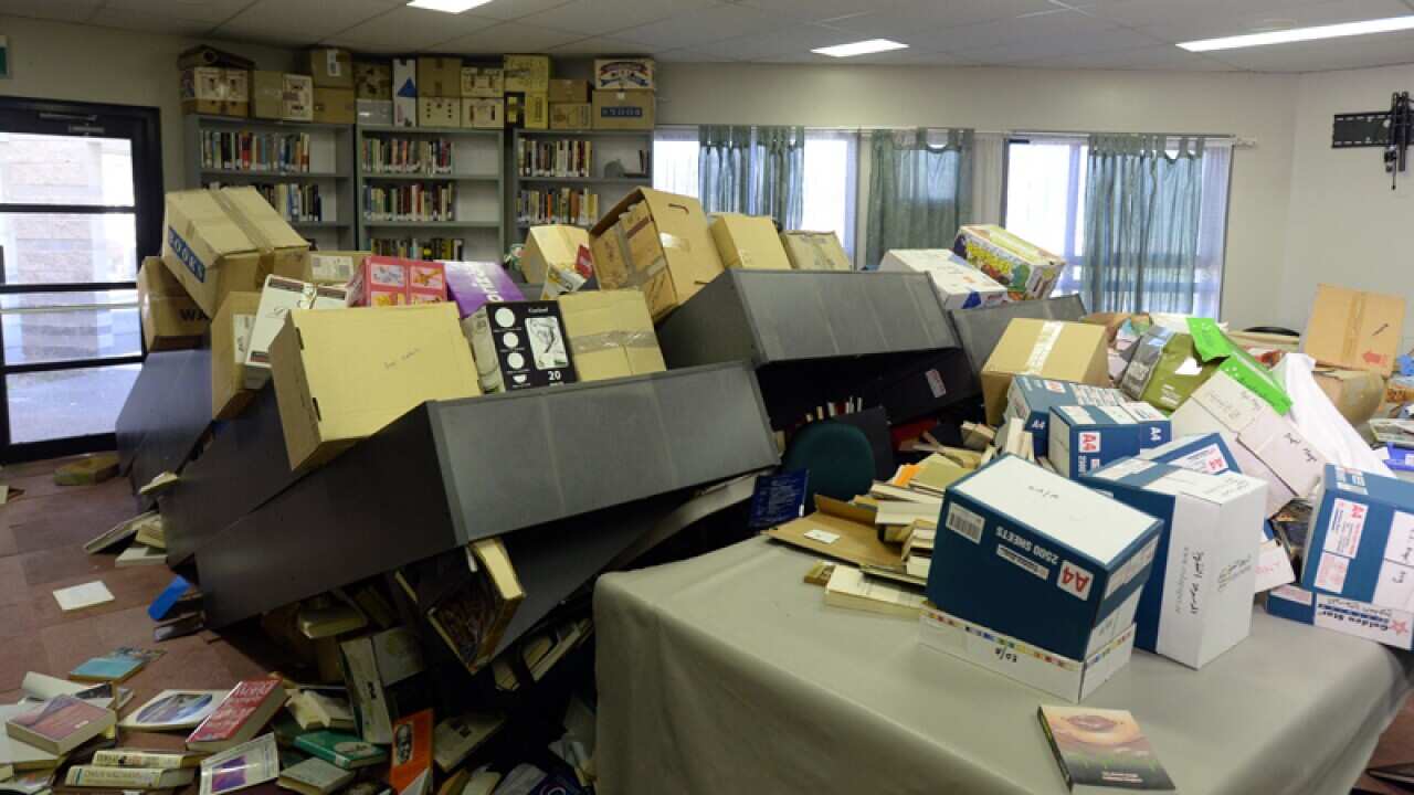 The vandalised library of the Canberra Islamic Centre
