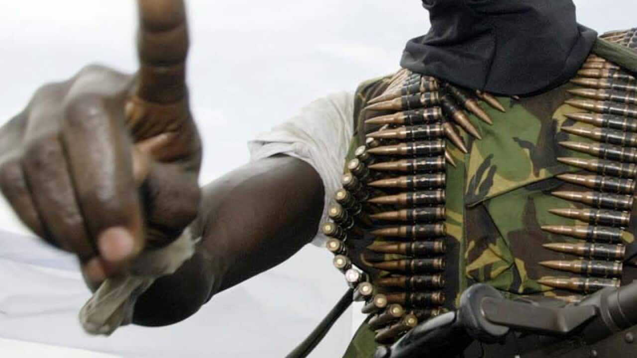 FILE Nigerian Militants wearing black masks
