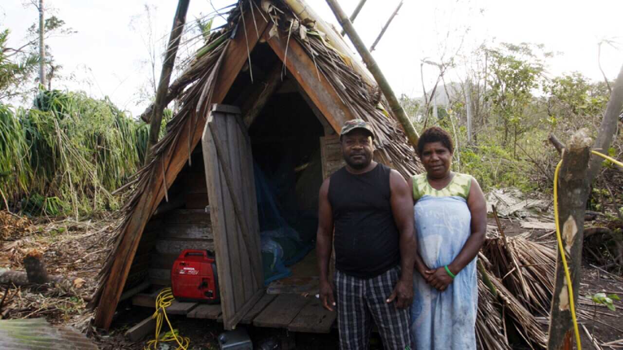A hut built to withstand Cyclone Pam