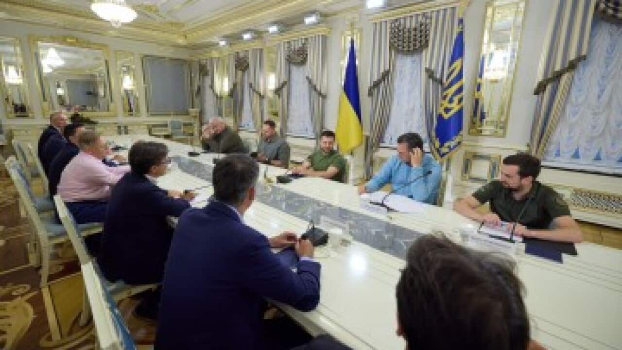 President of Ukraine Volodymyr Zelenskyy held a meeting with representatives of Eurocities headed by Mayor of Florence, Italy, Dario Nardella..jpeg