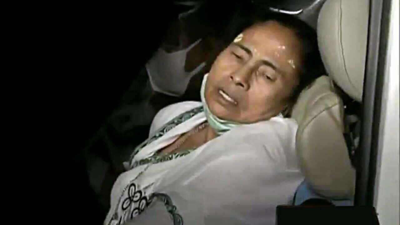 West Bengal CM Mamata Banerjee injured as she pushed by a few people during a public gathering