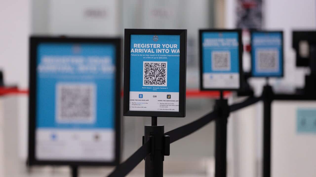 G2G Pass QR code signs at Perth Domestic Airport
