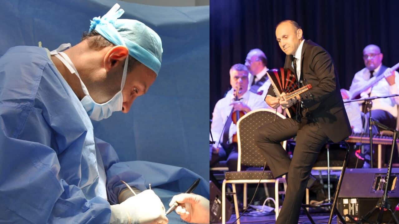 Plastic Surgeon Dr Barnouti playing oud