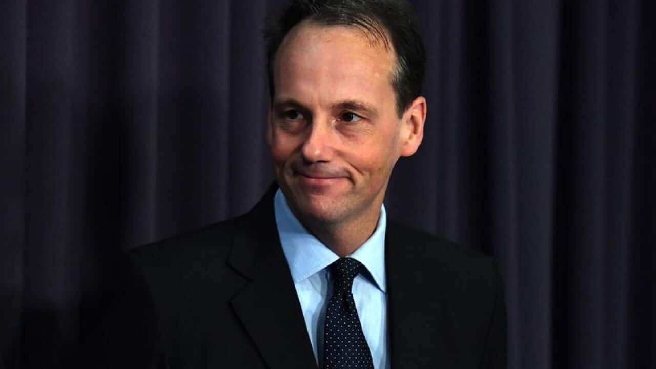 ASIC chairman James Shipton at a press conference at Parliament House.
