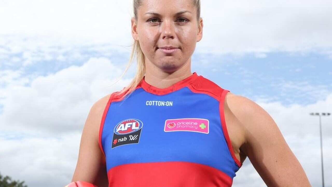 Western Bulldogs captain Katie Brennan at the AFLW season launch.