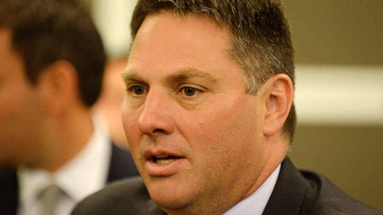 Labor MP Richard Marles is seen during a caucus meeting at Parliament House in Canberra